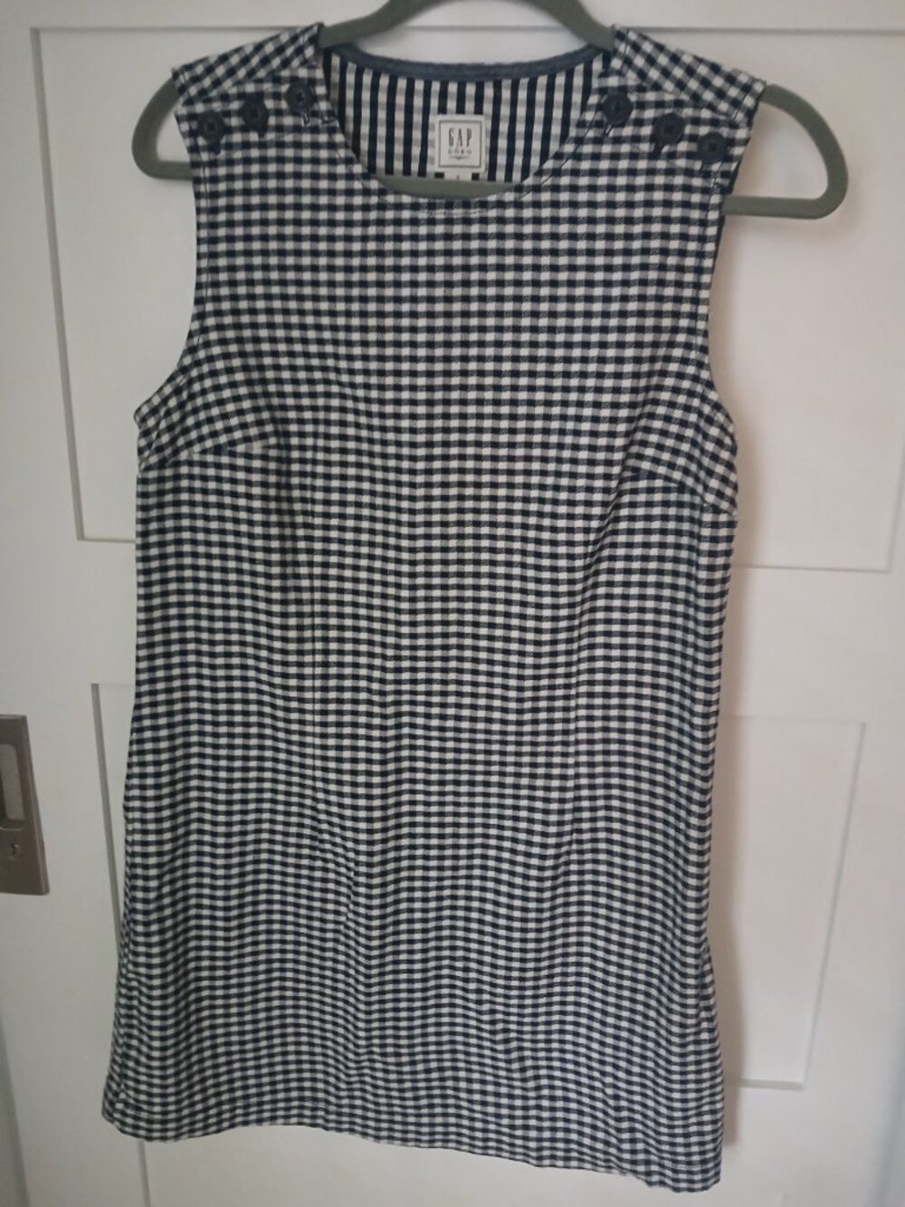 Gap women's black and white denim shift dress Size 8